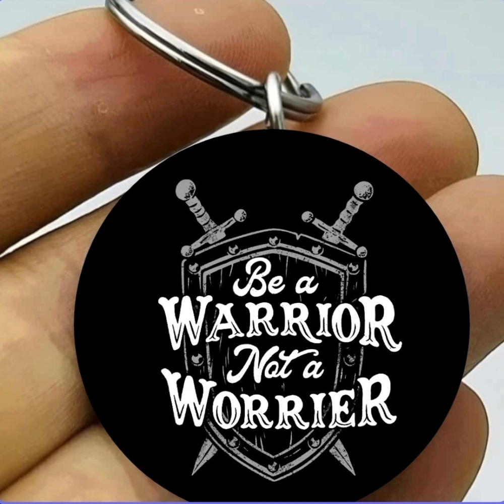 Be A Warrior Not Worrier Warrior Shield Keychain Charm Bag Charm Reminder